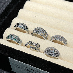 新品小眾高級感星芒鑲鑽輕奢開口戒指高級感簡約鑲嵌精緻個性飾品