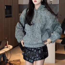 韩版宽松慵懒风保暖上衣美式复古风ins连帽卫衣男女2024新款秋冬