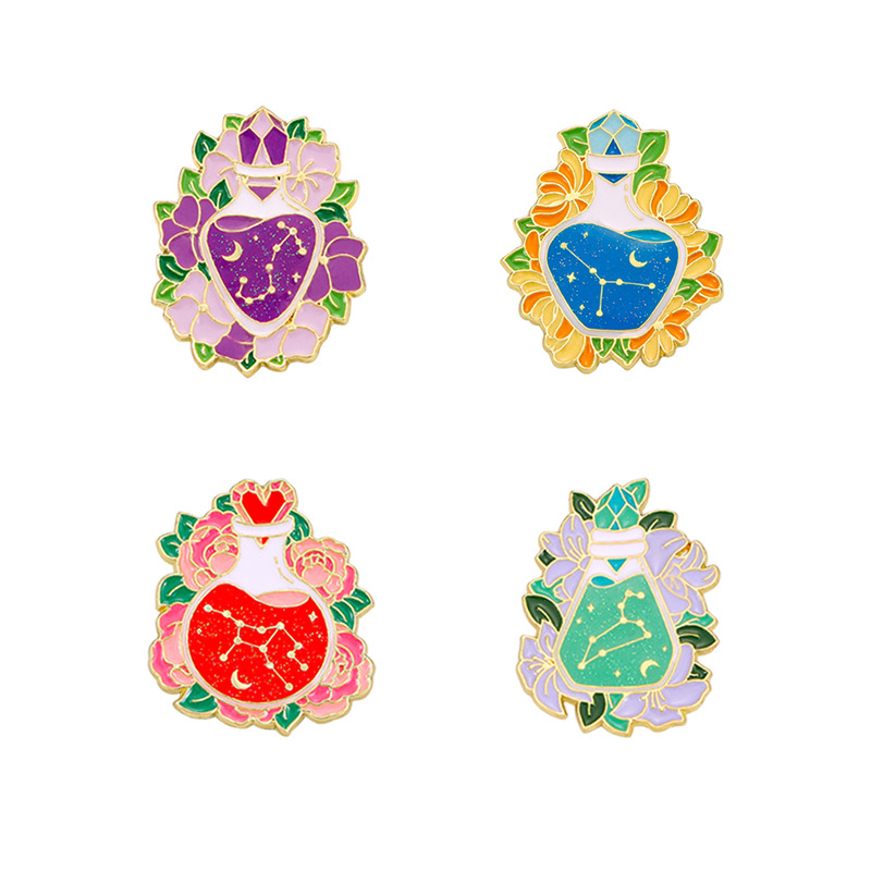 Cute Modern Style Pin Constellation Bottle Alloy Enamel Unisex Brooches display picture 4