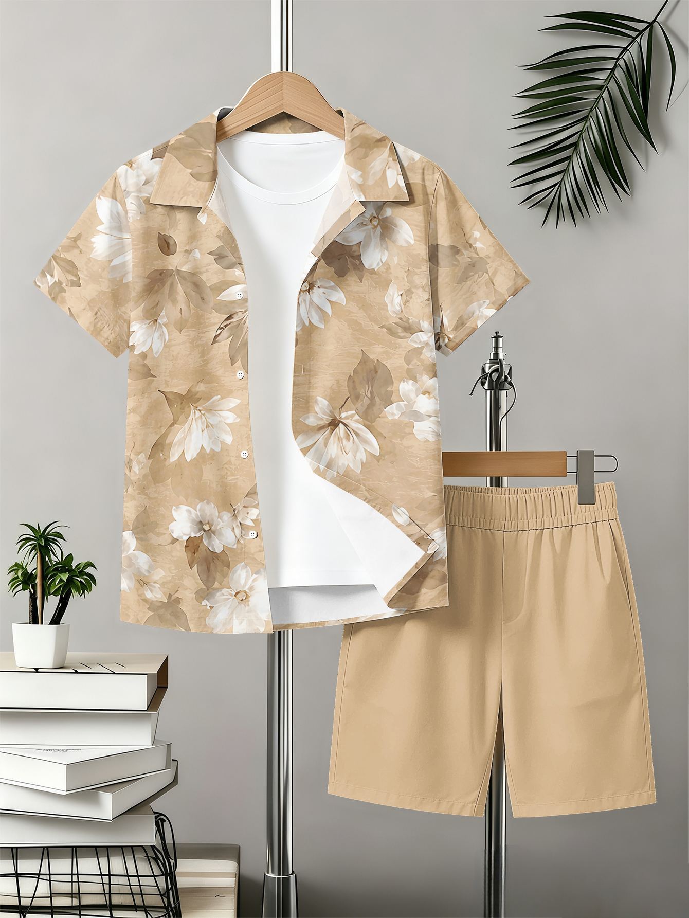 Boys Shirt And Shorts Set With 3d Printed Patterns For Summer_voghion.com