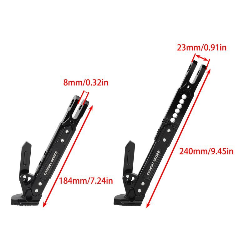 Cross-border best-selling motorcycle modification accessories: CNC aluminum alloy adjustable parking side stand with anti-slip support