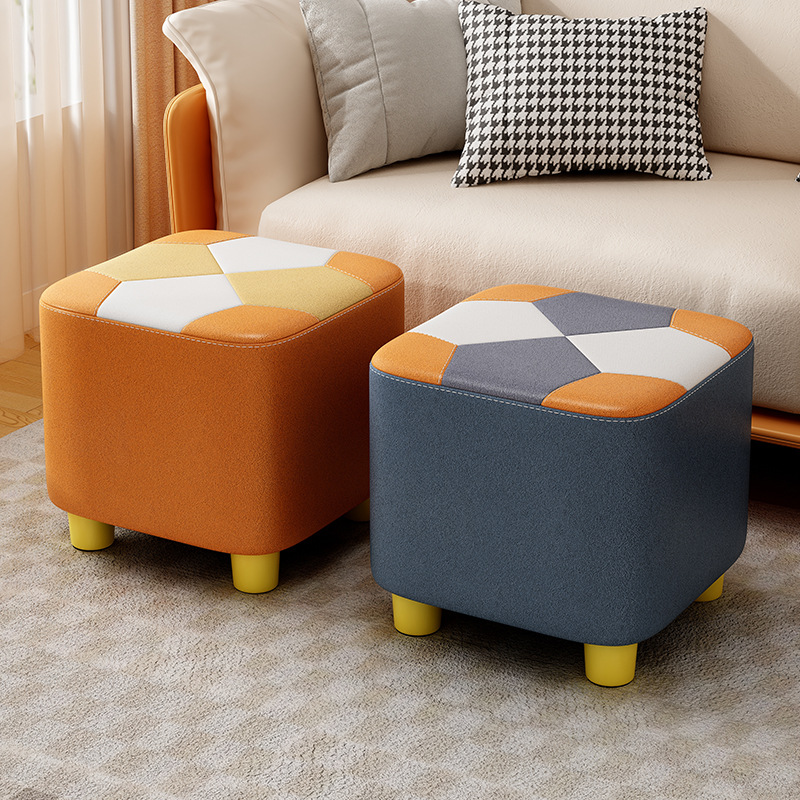 Small Stool for Home Use, Low Stool for Living Room, Coffee Table, Small Bench, Sofa Stool, Solid Wood Shoe-Changing Stool, Sturdy for Rental Apartments