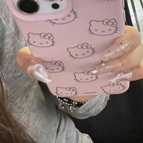 ライチのラインの猫はiphone16 promaxのリンゴ14の携帯のケースの13の新型の12女を適用します。|undefined