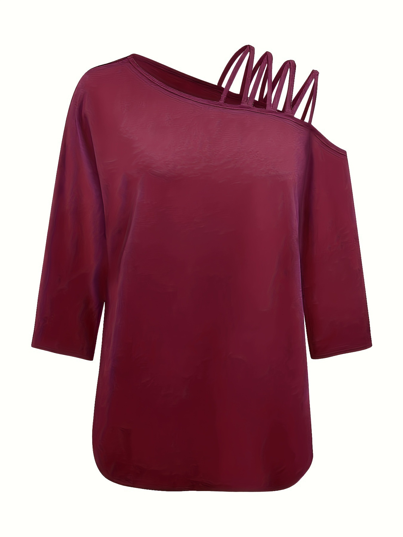 Women's ladies solid color casual tops t-shirts_voghion.com