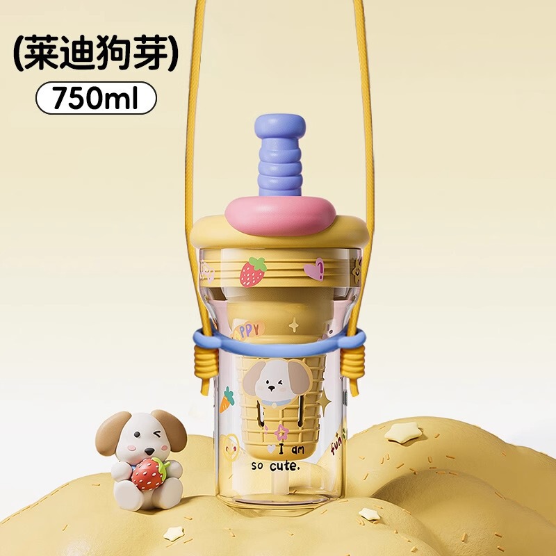 Tritanカップ女子新製品2025高颜値夏プラスチックカップ耐高温かわいいストローカップ大容量|undefined