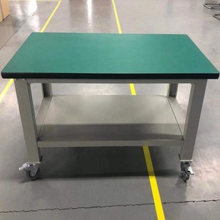 Source Manufacturer Double-Layer Movable Anti-Static Workbench with Wheels Trolley Workshop Push Workbench Work Table