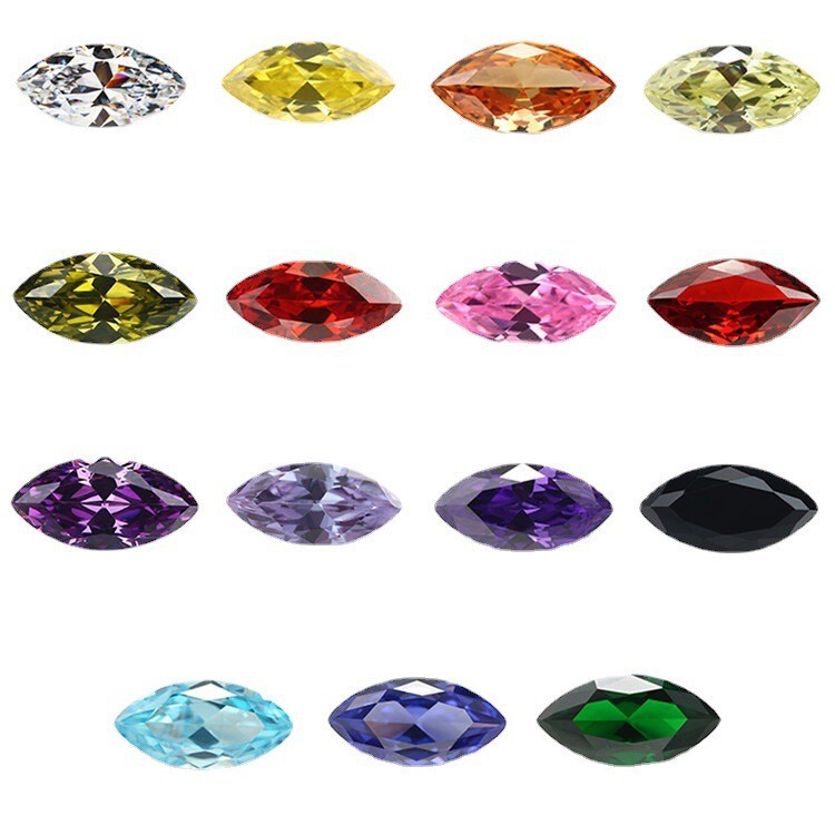 1.5×3-10×20mm Wuzhou Gemstone Colorful Marquise Zircon Jewelry DIY Accessories Gemstone Wholesale