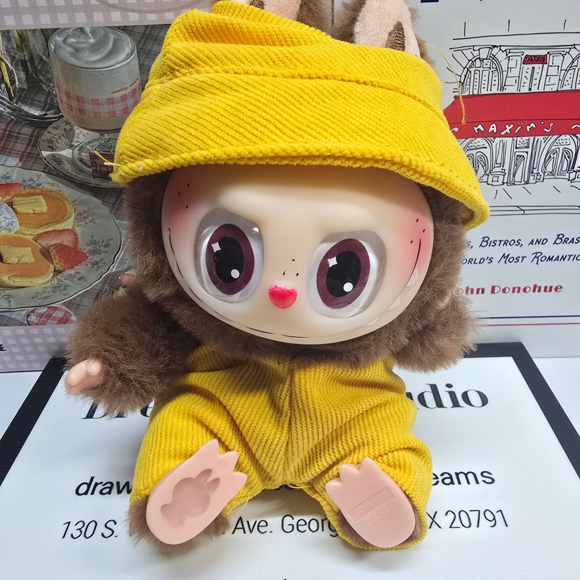 Solo ropa] ropa de tela rabu, babero, traje de sombrero, llavero, accesorios colgantes Labubu de primera generación