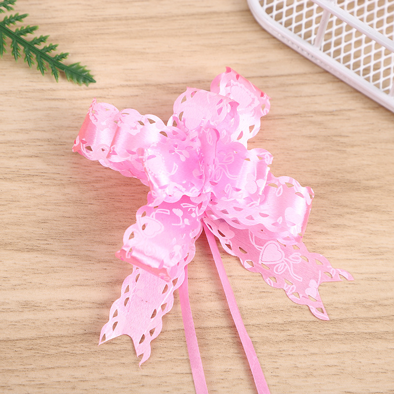 Comercio exterior Venta caliente 18 impreso encaje arco mano-Tirado flor Navidad vacaciones regalo embalaje tirar flor multicolor multi-patrón