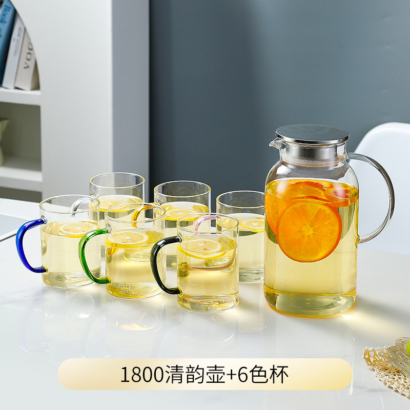 Кувшин стеклянный Hongzhu Qingyun 1800мл с 6 стаканами