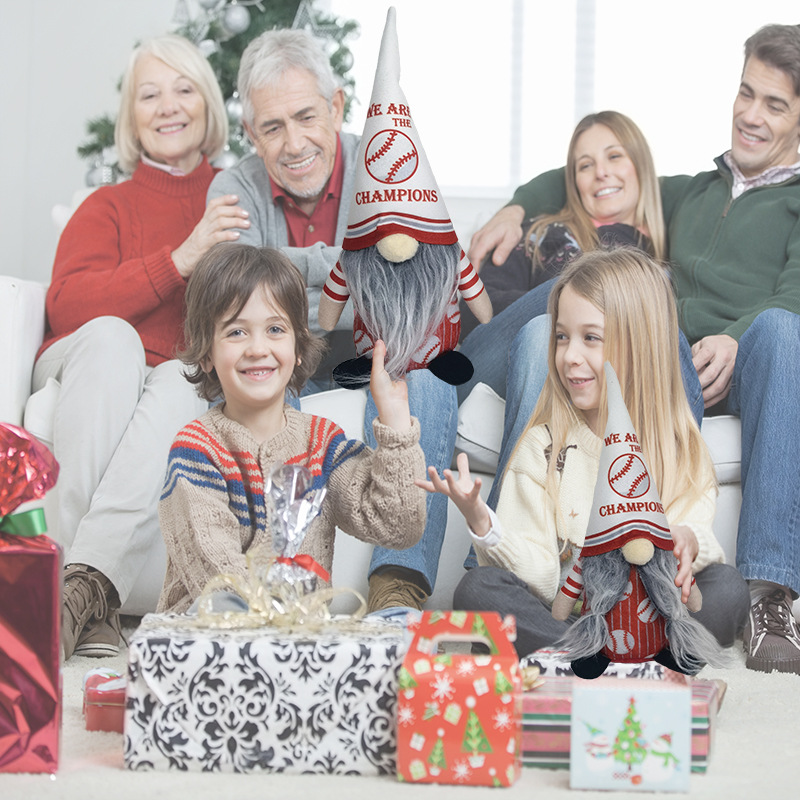 Creative Cross-border Christmas Baseball Faceless Doll Christmas Gift Sports Dwarf Figure Decorative Ornament