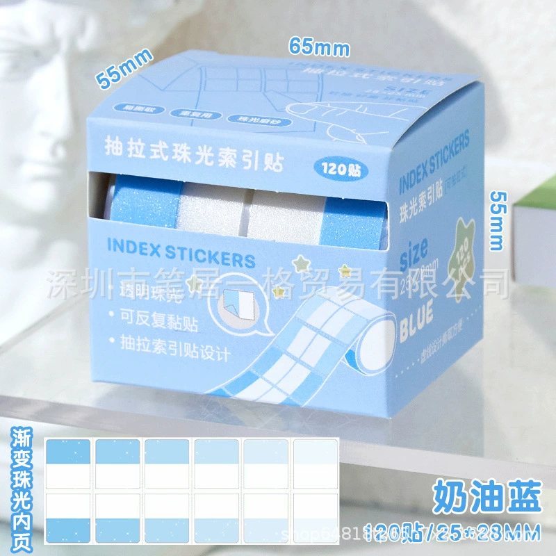 Transparent Fluorescent Index Sticker Tabs, Paper Bookmarks 12×44 mm, Multi‑color Packs