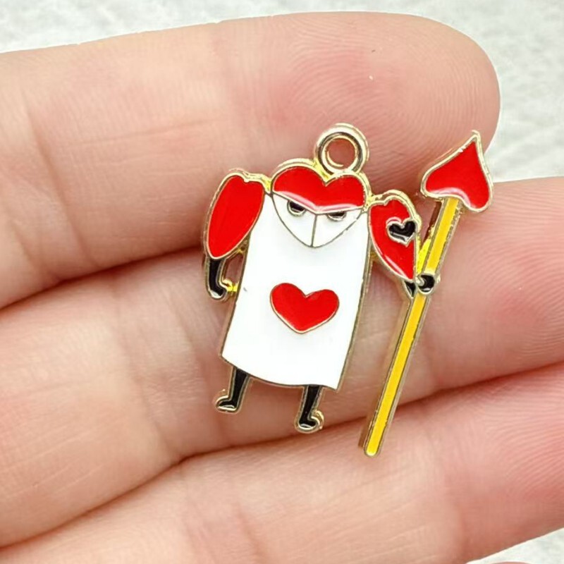 漫画不思議の国のアリス DIY 合金オイルドリップアクセサリー甘くてかわいいウサギの女性のバッグペンダント|undefined