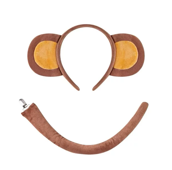 Cross-Border Hot Selling Halloween Animal Headband Little Monkey Ears Plush Headwear Cute Monkey Super Cute Performance Hair Accessories