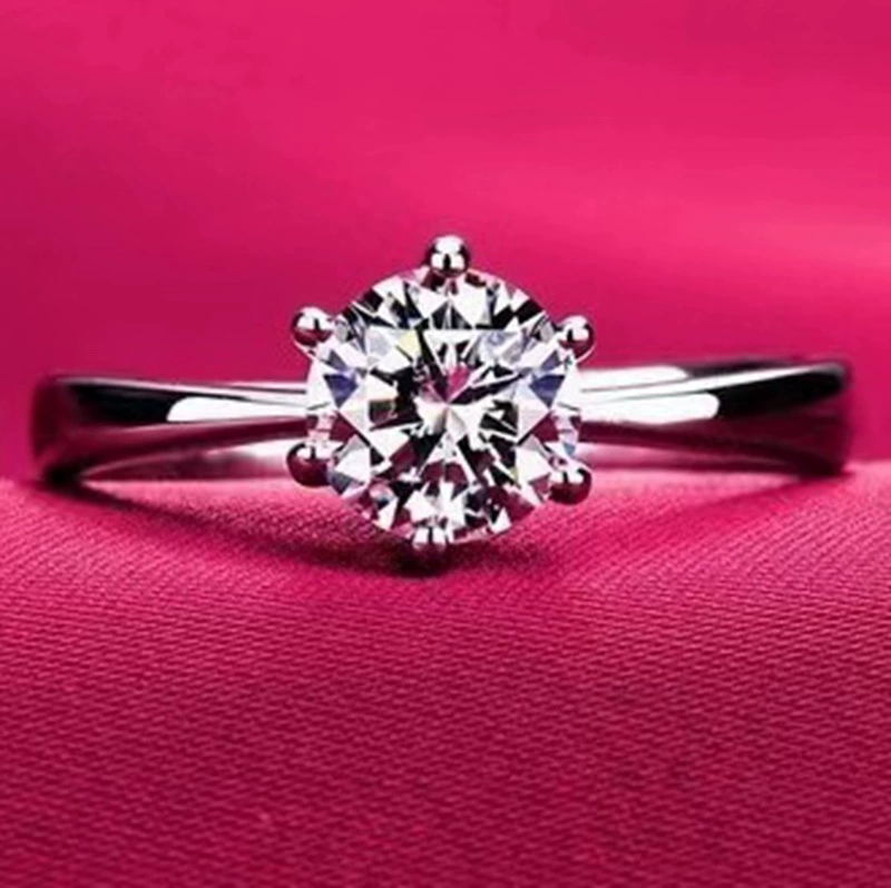 Комплект колец — электронакладное покрытие под 18K платину, Moissanite шестикрепленный женское кольцо + мужское кольцо, регулируемая часть