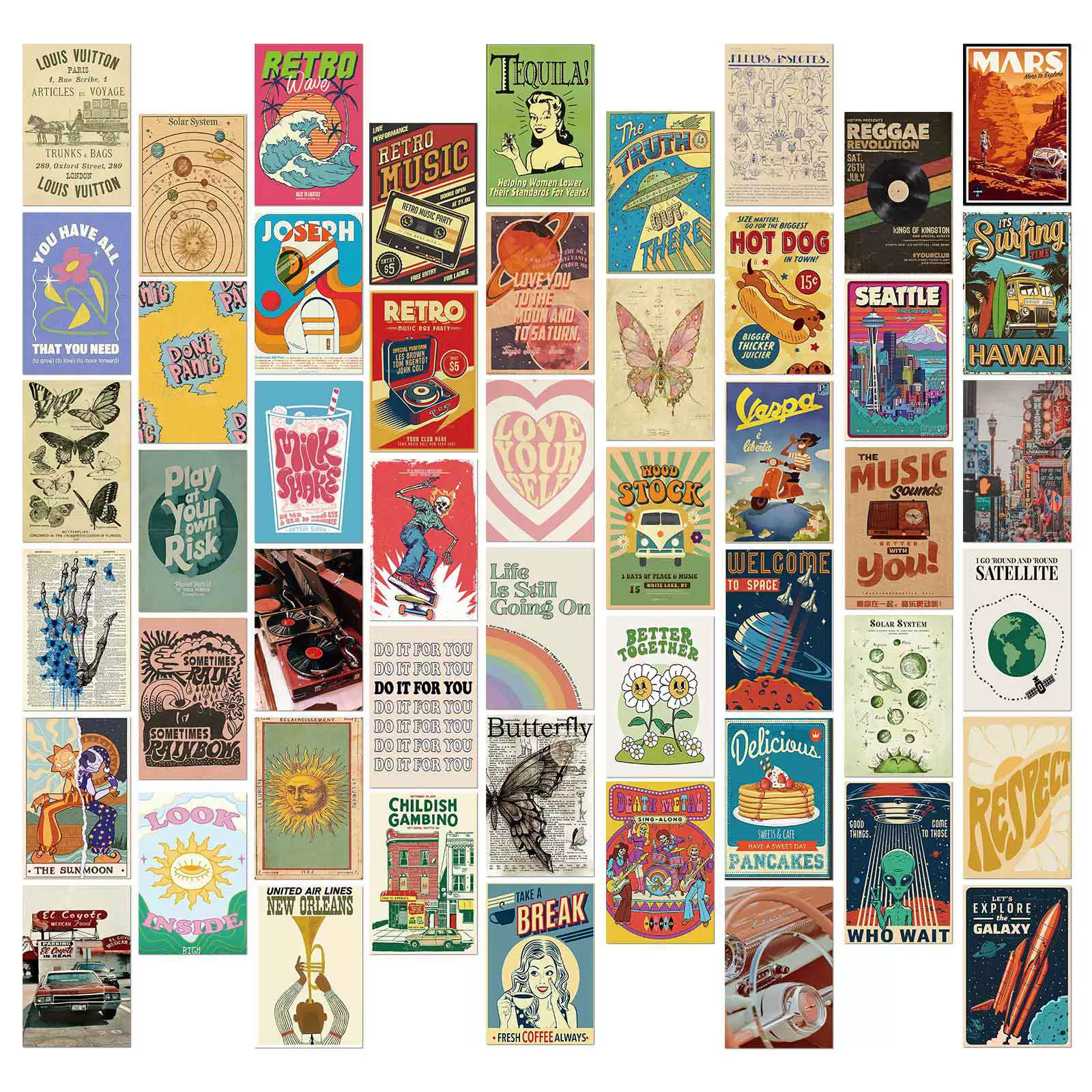 Retro cards, postcard, photo frame