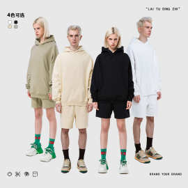 明祺制衣460g重磅棉连帽衫卫衣定制印字logo男女秋冬款工作服订做