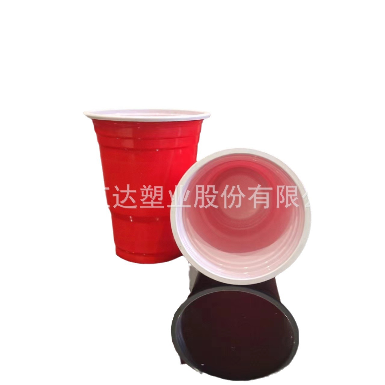 外贸出口12oz360ml红白双色一次性pp派对宴会塑料杯啤酒饮料杯