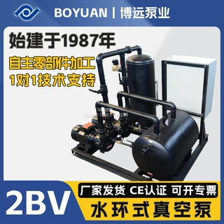 湖北博远2BV水环式真空泵压缩机铸铁304工业抽真空液环泵粗真空度
