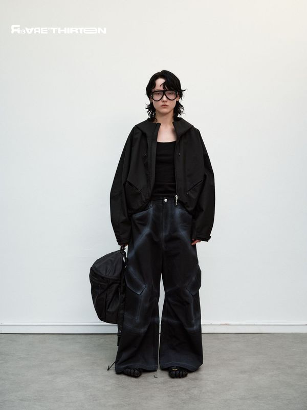 十三行R13新款夹克时髦廓形显瘦连帽高领短款风衣外套女2025AW|undefined