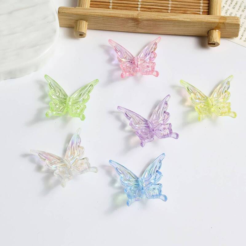 New transparent butterfly accessories materials diy handmade hairpin wholesale antique raw materials wholesale