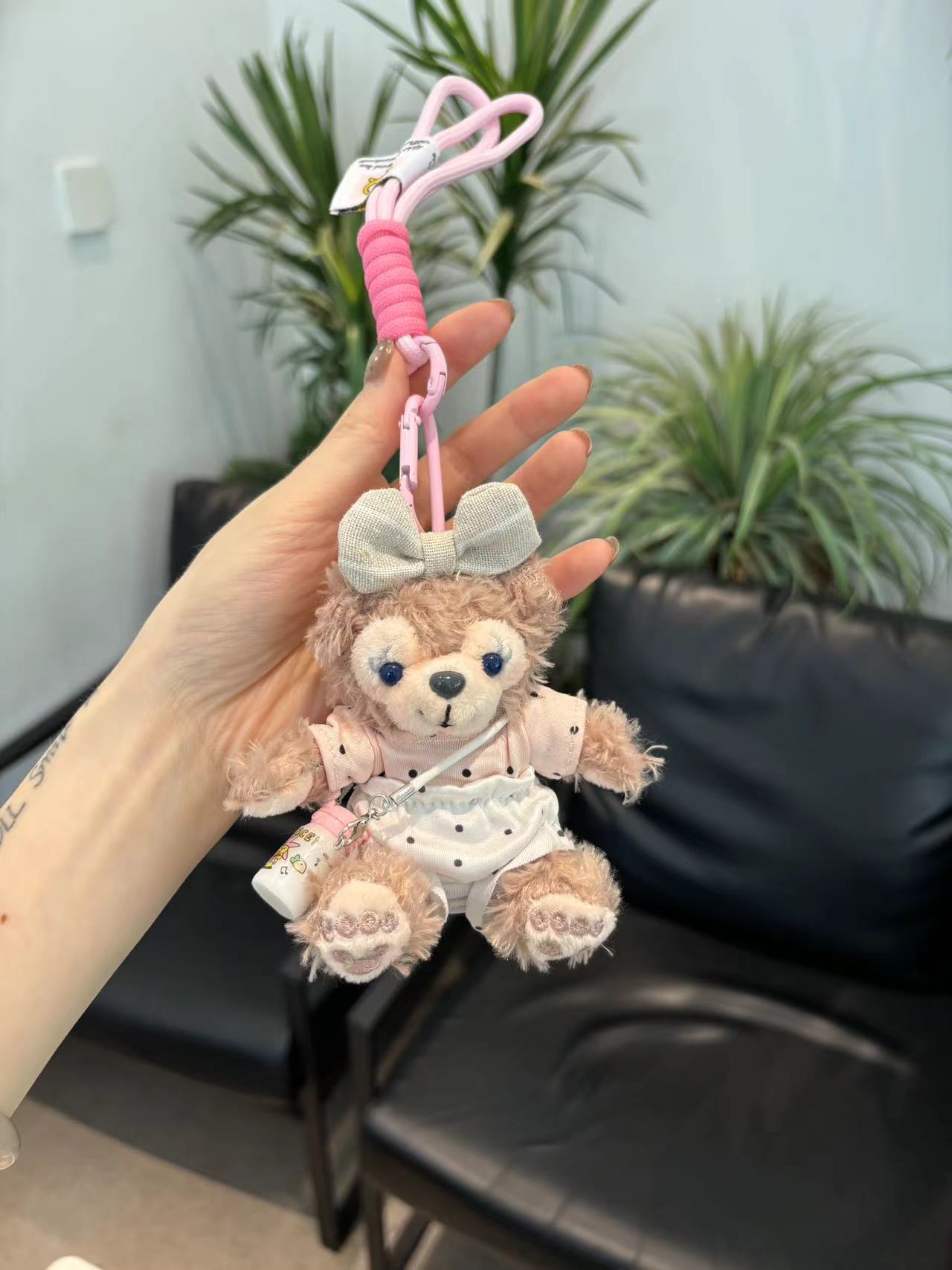 Nuevo Duffy oso llavero de automóvil lindo caricatura muñeca de peluche bolsos colgantes chicas pareja muñeca colgantes