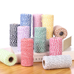 Manufacturer 1.5mm two-color cotton rope diy hand-woven tag rope 100m/roll handmade cotton thread material