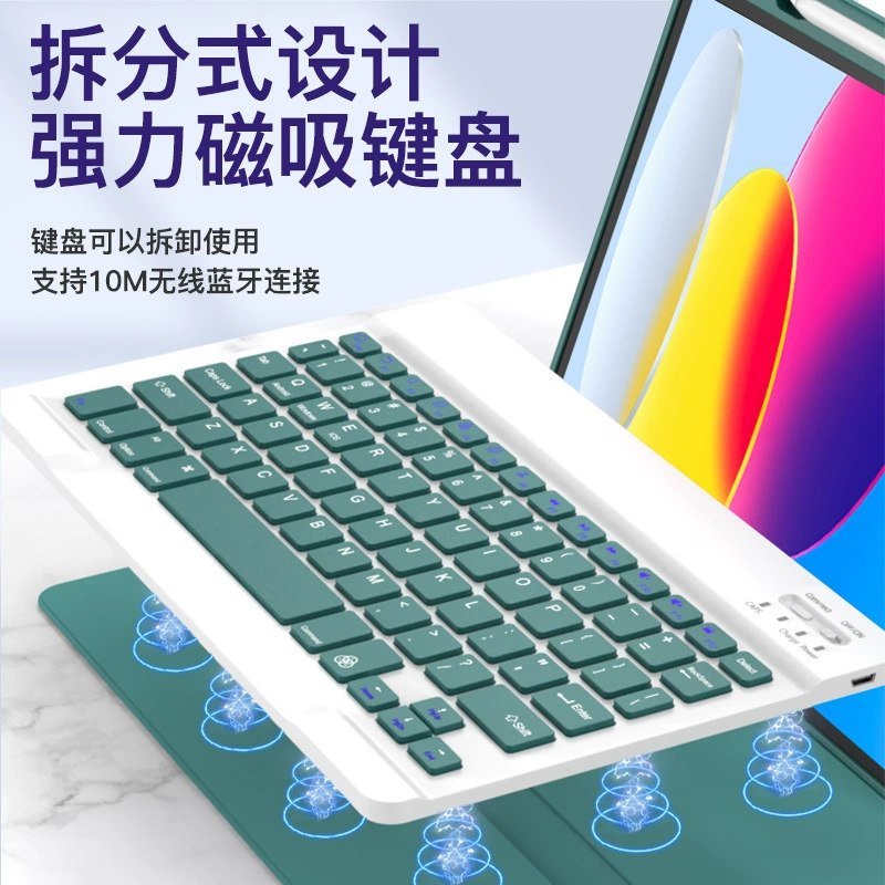 720 поворотный чехол с клавиатурой Bluetooth для iPad Pro с держателем пера справа, 10-й поколения, совместим с 12.9, верхний 4air5 чехол