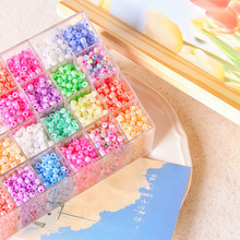 一份20克/彩色光泽感米珠4mm亚克力串珠手工DIY耳环耳饰材料配件