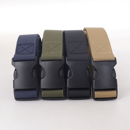 2.5 wide buckle thin belt for women outdoor workwear students metal-free trousers belt canvas military training wholesale nylon
