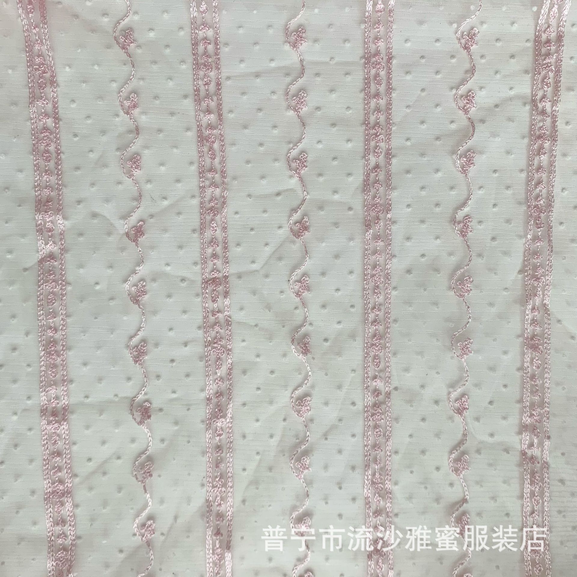Venta directa de fábrica de alta calidad de malla de diamante flocado brillante punto de malla de ganchillo Hanfu Lolita tela en stock