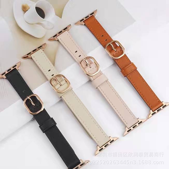 Adecuado para iwatch7 Apple Correa pequeña cintura applewatch654321 generación se correa de cuero para niñas delgada