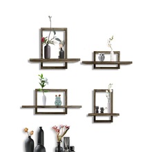 家居木质浮动隔板置物架墙面装饰悬挂相框架实木壁挂式置物架创意