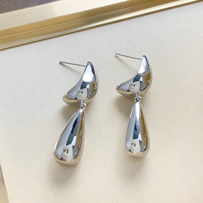 Water Droplets Pattern 1 Pair Ig Style Simple Style Water Droplets Plating Copper Drop Earrings