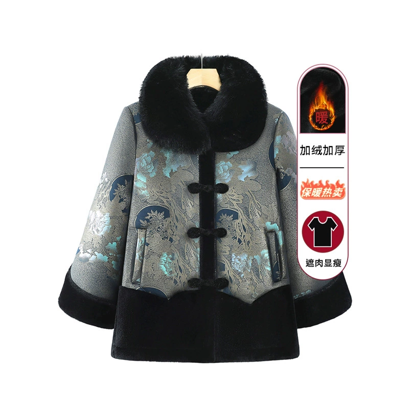 Бабушка зимняя одежда плюс бархат пожилая хлопковая куртка пожилая женщина одежда пожилая мама осенняя 60-летняя зимняя куртка