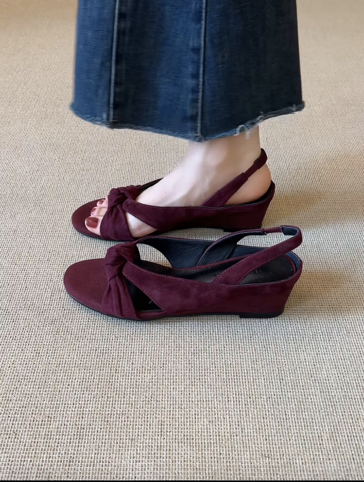 Sandal cao gót nữ hở mũi quai chéo buộc dây, gót 3.5 cm — đen chi tiết 3
