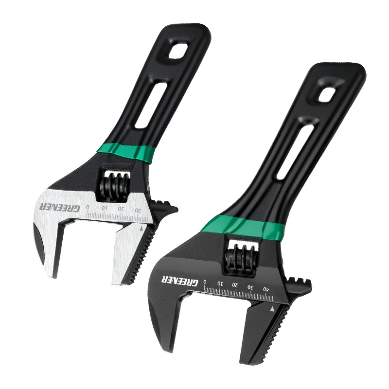 Llave móvil de gran abertura de bosque verde universal de mango corto de mano multifuncional herramienta especial de baño para espacio estrecho
