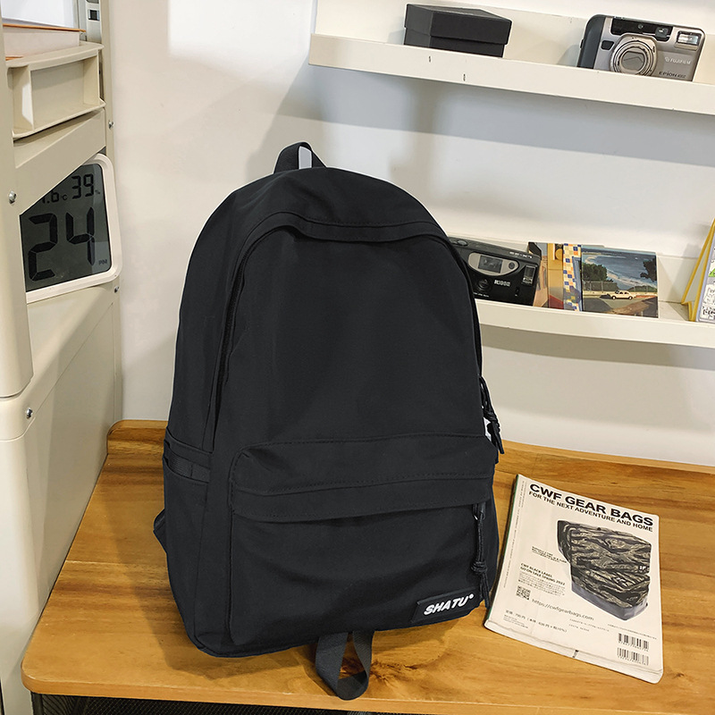 2025 nuevo bolso de lona de gran capacidad, mochilas de viaje extranjeras para estudiantes de secundaria, mochilas de hombro simples