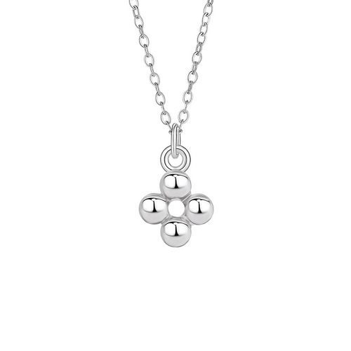 Niche Minimalist Four-Leaf Small Flower Necklace for Women, Versatile Fashion and Elegance, Hollow Flower Pendant Lockchain Same Style