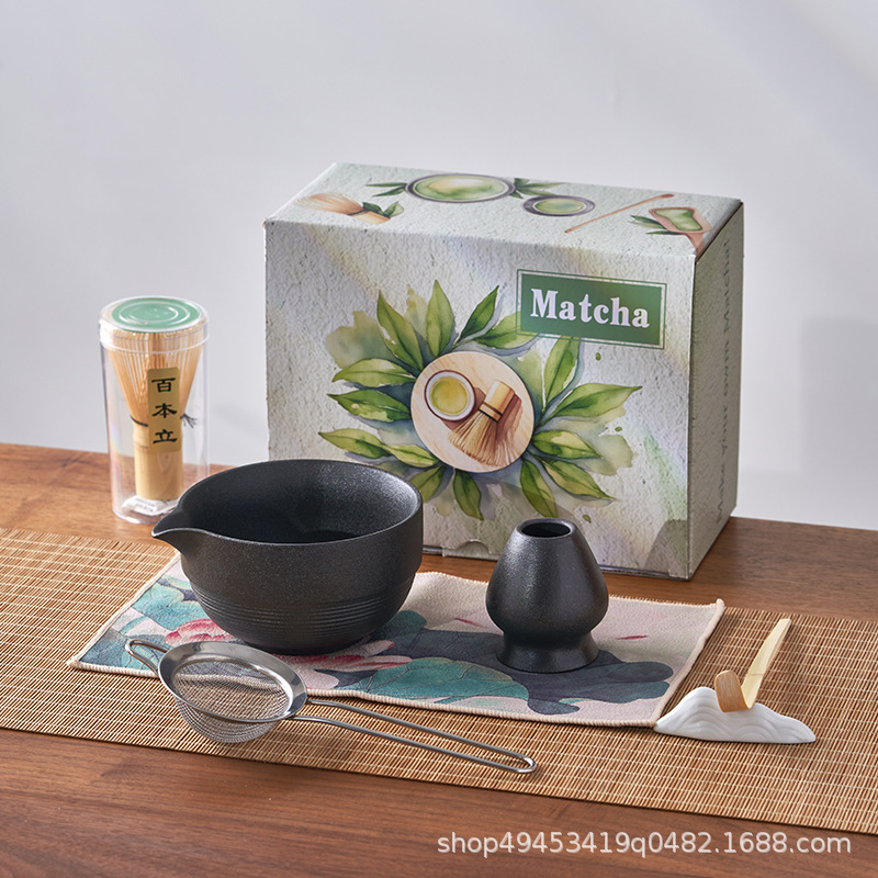 日式粗陶茶宪立 创意百本立抹茶刷托 茶道配件陶瓷窑变复古茶宪托|undefined