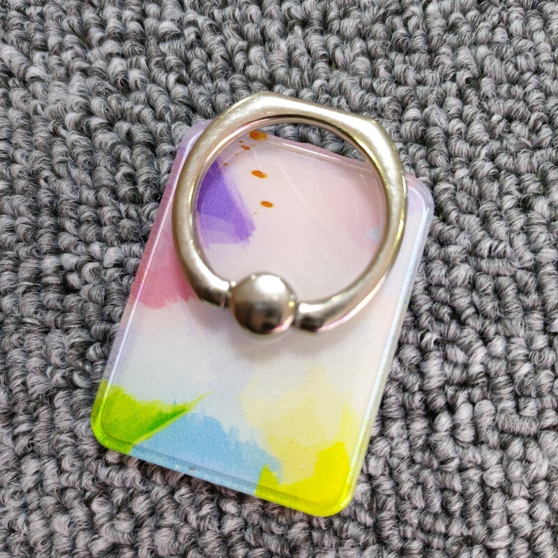 Colorful Acrylic Ring Holder Phone Stand, Stylish Lazy Rotating Clip-On Adhesive for Women, Trendy Handheld for Men
