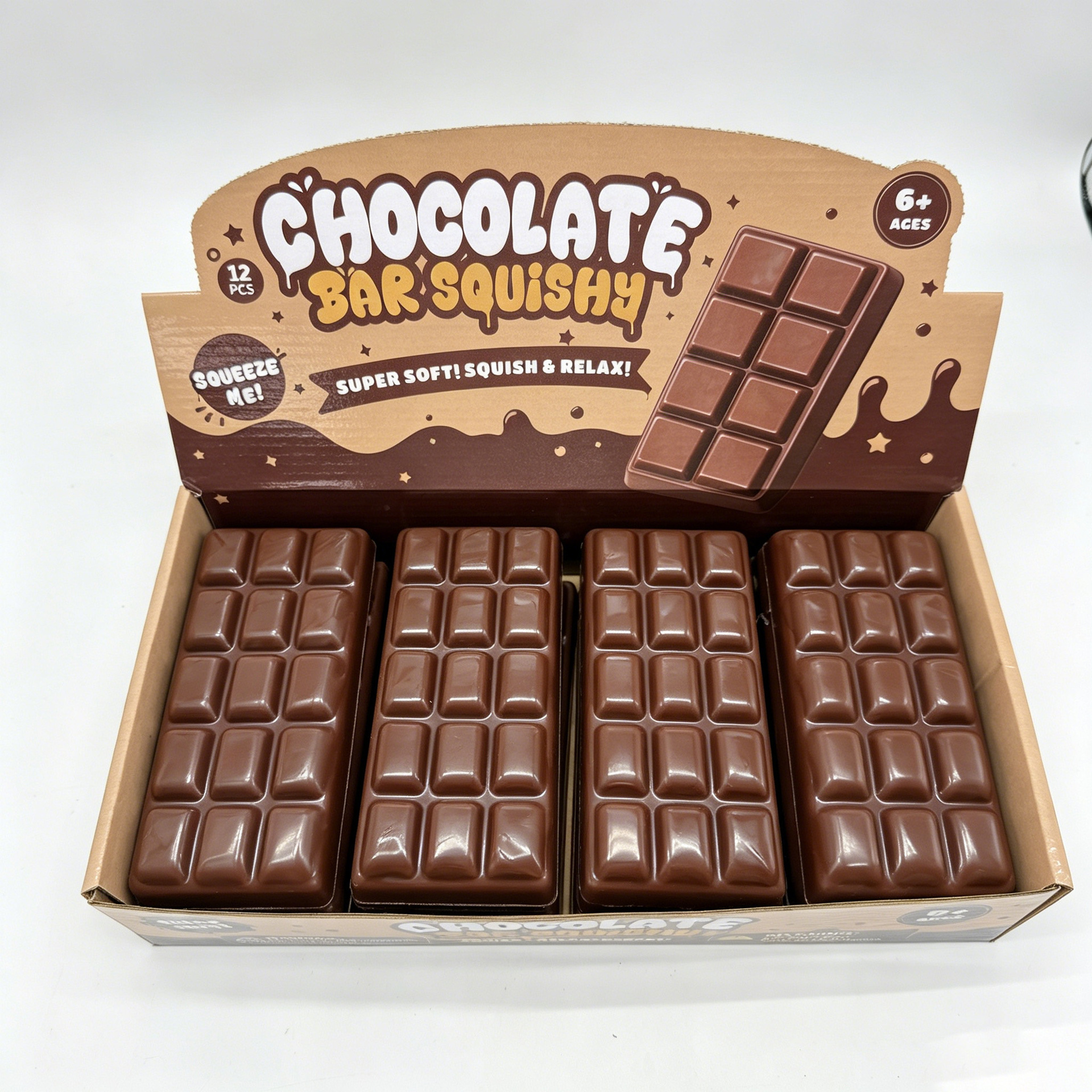 alta simulación de chocolate gran placa descompresión juguete pellizco pellizco pegajoso succión dedos rebote lento descompresión pellizco pellizco squishy
