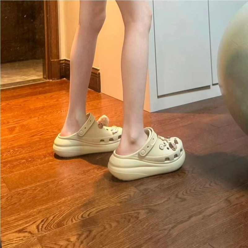 クロス カルロス クロックス ワニ靴 クラウド パフ DIY ビーチシューズ 男女兼用 ハーフスリッパ 厚底 アウトドア ダッドシューズ|undefined