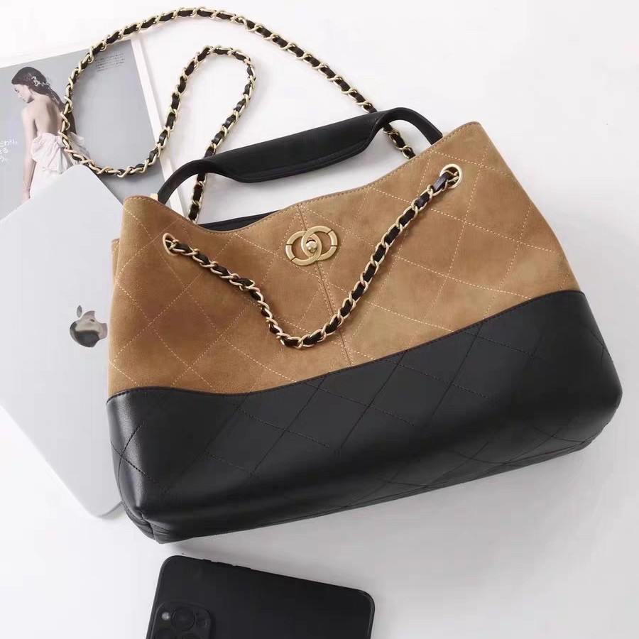 2025 New Suede Brown 25A Tote Bag For Women Chain Hobo Shoulder Bag Large Capacity - Thumbnail 3
