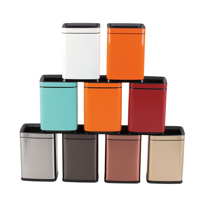Household Stainless Steel Trash Can for Living Room, Light Luxury Commercial Use, Office, Kitchen, Bedroom, Fruit Peel Bin, Hotel Room Paper Bin