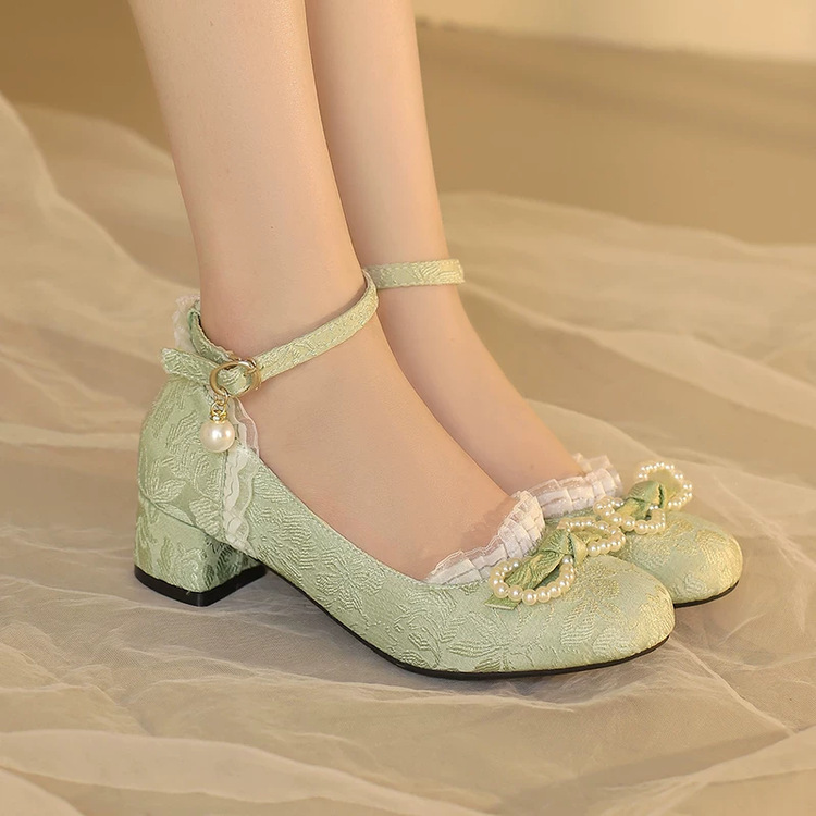 Brand off-size spring new Chinese-style retro high-heeled shoes, trendy Hanfu shoes, traditional cheongsam shoes, Mary Jane women's shoes for outdoor wear Brand off-size spring new Chinese-style retro high-heeled shoes, trendy Hanfu shoes, traditional cheongsam shoes, Mary Jane women's shoes for outdoor wear