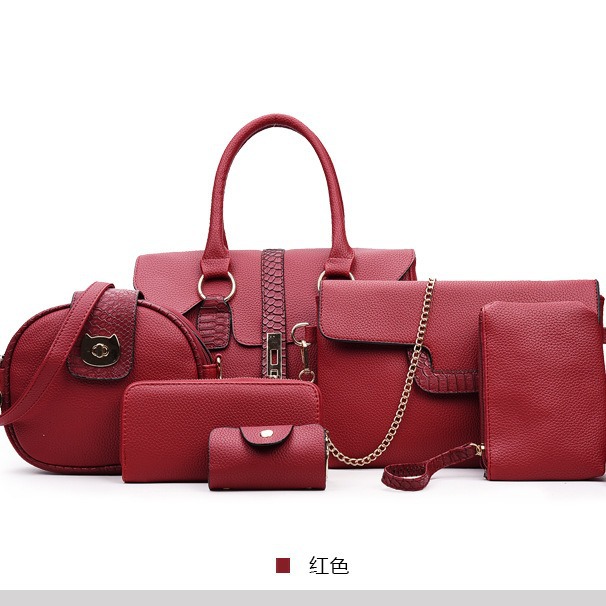 Juego de bolsos para mujer 6 piezas – bolso de hombro, mano y bandolera, estilo europeo, gran capacidad