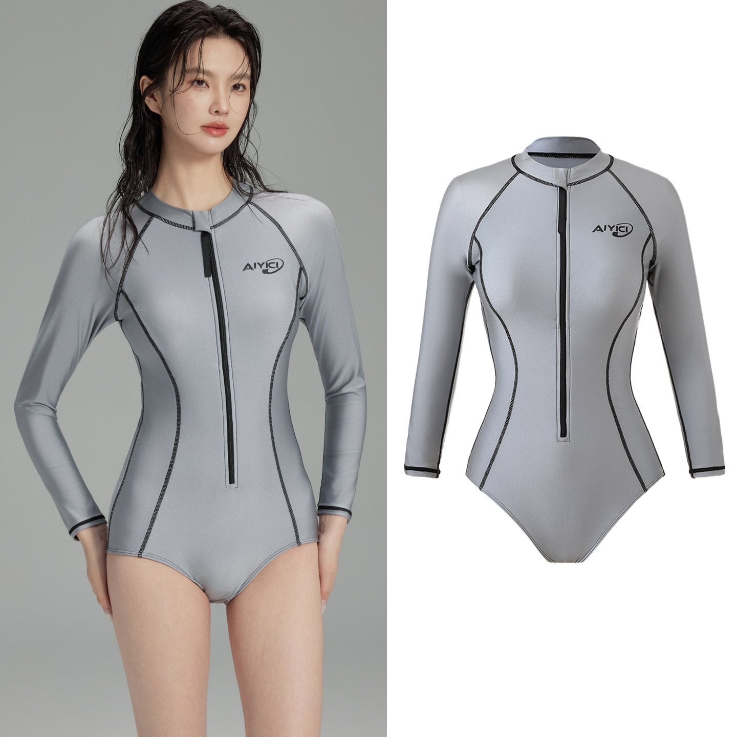 Silver gray one piece 2680