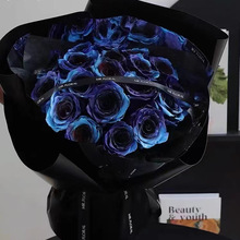 乌梅子酱纯黑色香皂仿真曼塔玫瑰花情人节生日礼物男女友成品花束
