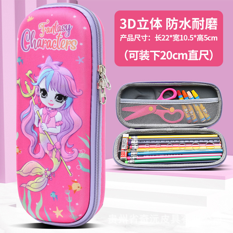 EVA papelería caja de lápices 3D tridimensional de doble capa de gran capacidad de dibujos animados niños estudiante impermeable resistente al desgaste LOGOTIPO conjunto Premio